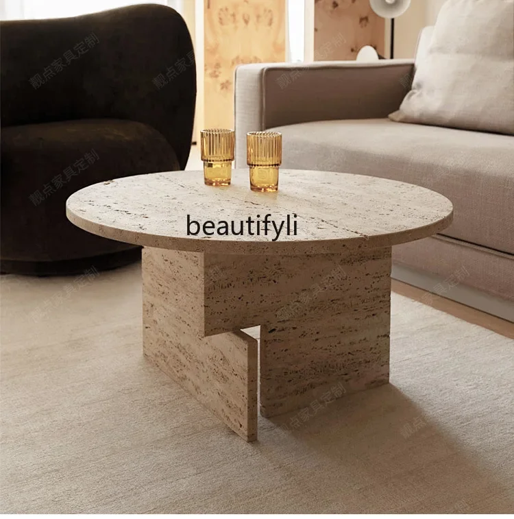 Simple round living room travertine small apartment designer artistic marble coffee table
Simple round living room travertine small apartment designer artistic marble coffee table
