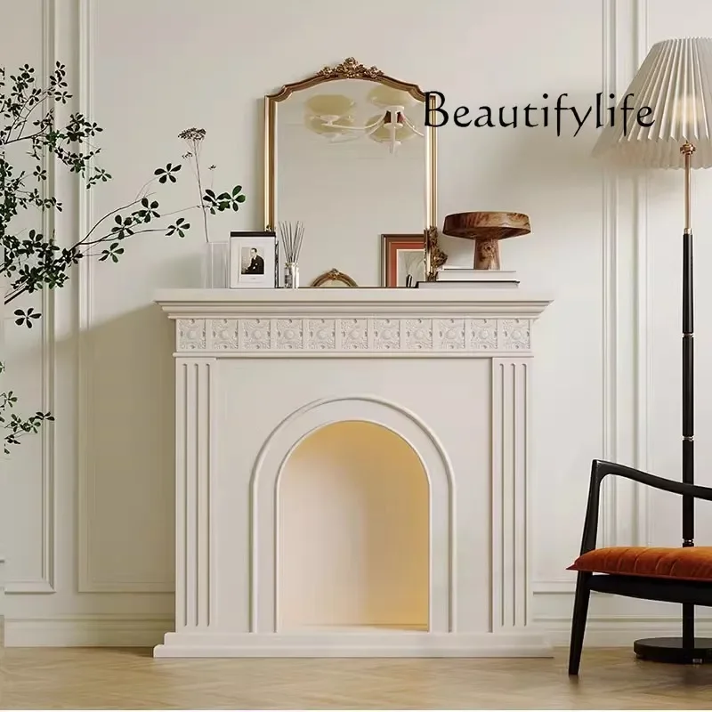 Cream Style Light-Emitting Simple French Carved Fireplace Decorative Shelf American Entrance Cabinet
Cream Style Light-Emitting Simple French Carved Fireplace Decorative Shelf American Entrance Cabinet