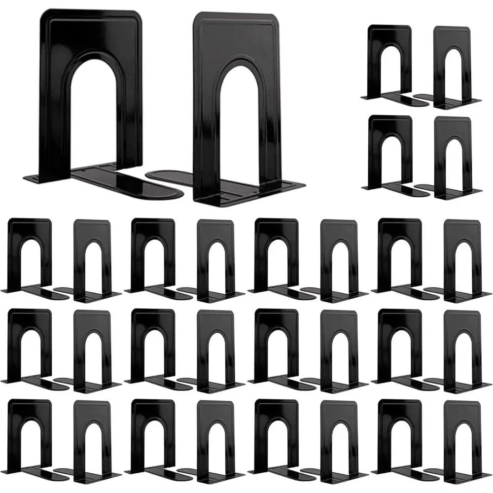 30 metal bookends for bookshelves, heavy duty bookends for office, home decor, black 6.5 x 5 x 5.7 inches, 15 pairs
30 metal bookends for bookshelves, heavy duty bookends for office, home decor, black 6.5 x 5 x 5.7 inches, 15 pairs