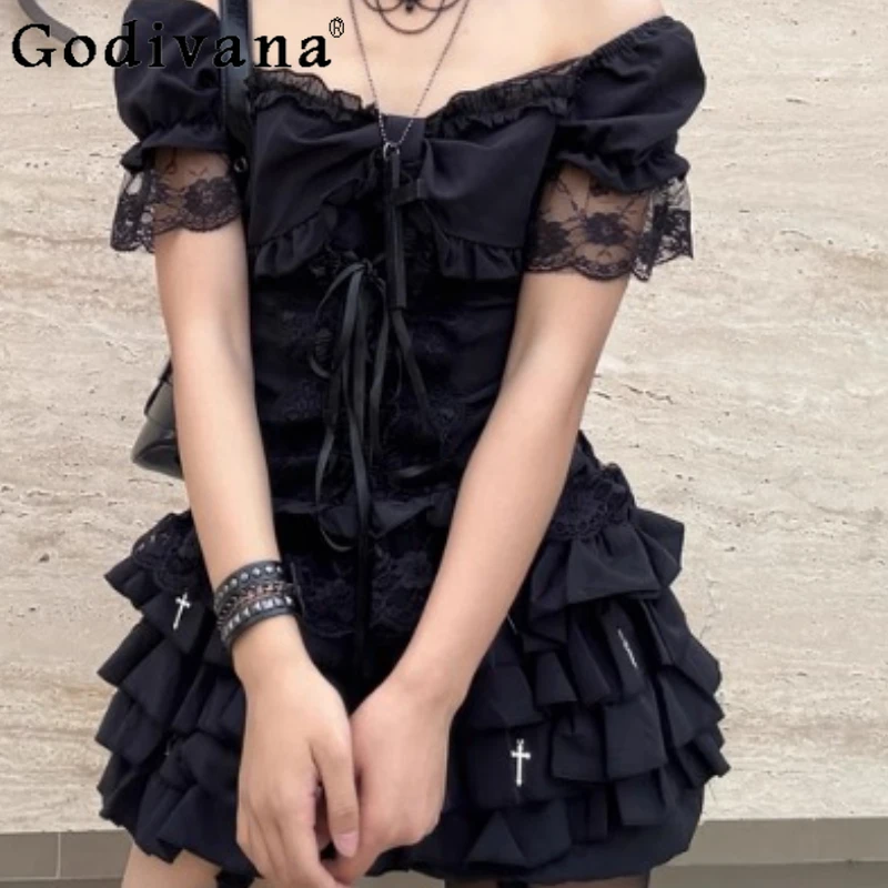 European American Street Subculture Lace Temperament slash neck Short Sleeve Top Girls 2025 Summer New Puff Sleeve Slim T-shirt
European American Street Subculture Lace Temperament slash neck Short Sleeve Top Girls 2025 Summer New Puff Sleeve Slim T-shirt