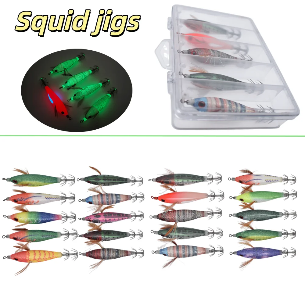 Luminous Squid Jig Hook Fishing Lure Artificial Fake Octopus Lures Wood Shrimp Cuttlefish Hard Bait Sea Jigs Fishing Tackl
Luminous Squid Jig Hook Fishing Lure Artificial Fake Octopus Lures Wood Shrimp Cuttlefish Hard Bait Sea Jigs Fishing Tackl