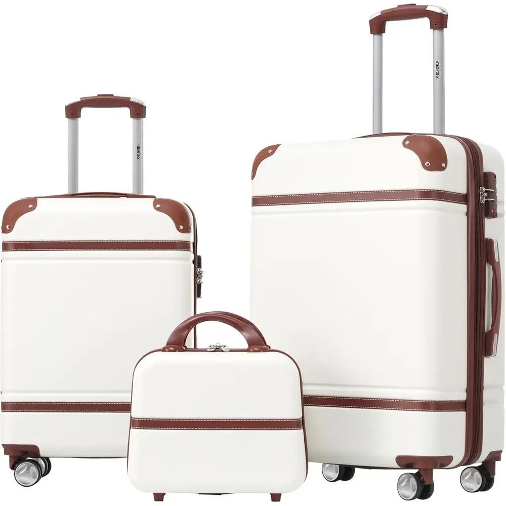 2-Piece Luggage Set with Expandable Spinner and Cosmetic Case, Vintage Style (White, 20 & 24)
2-Piece Luggage Set with Expandable Spinner and Cosmetic Case, Vintage Style (White, 20 & 24)