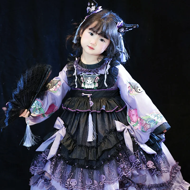 Платье Лолиты в стиле аниме Kuromi для девочек, праздничное платье для детей, юбка с длинными рукавами и рюшами, костюм принцессы, праздничный подарок на Хэллоуин
Платье Лолиты в стиле аниме Kuromi для девочек, праздничное платье для детей, юбка с длинными рукавами и рюшами, костюм принцессы, праздничный подарок на Хэллоуин