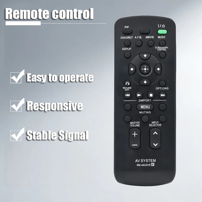 Applicable to Receiver Remote Control Replacement RM-AAU016 Compatible with STR-DA5300ES STR-DA3300ES STR-DA3400ES STR-DA4300ES
Applicable to Receiver Remote Control Replacement RM-AAU016 Compatible with STR-DA5300ES STR-DA3300ES STR-DA3400ES STR-DA4300ES