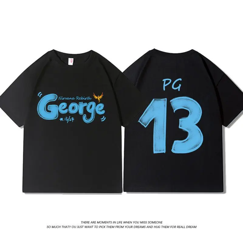 Летние трендовые повседневные популярные футболки с короткими рукавами и буквенным принтом Paul-George, подходят для мужчин и женщин
Летние трендовые повседневные популярные футболки с короткими рукавами и буквенным принтом Paul-George, подходят для мужчин и женщин