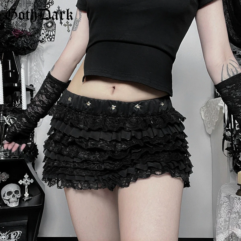 Goth Dark Emo Lolita Black Bodycon Shorts Shirts Kawaii Aestheic Lace Stitch Tierred Cake Shorts Women Bottoms Gothic Hot Pants
Goth Dark Emo Lolita Black Bodycon Shorts Shirts Kawaii Aestheic Lace Stitch Tierred Cake Shorts Women Bottoms Gothic Hot Pants