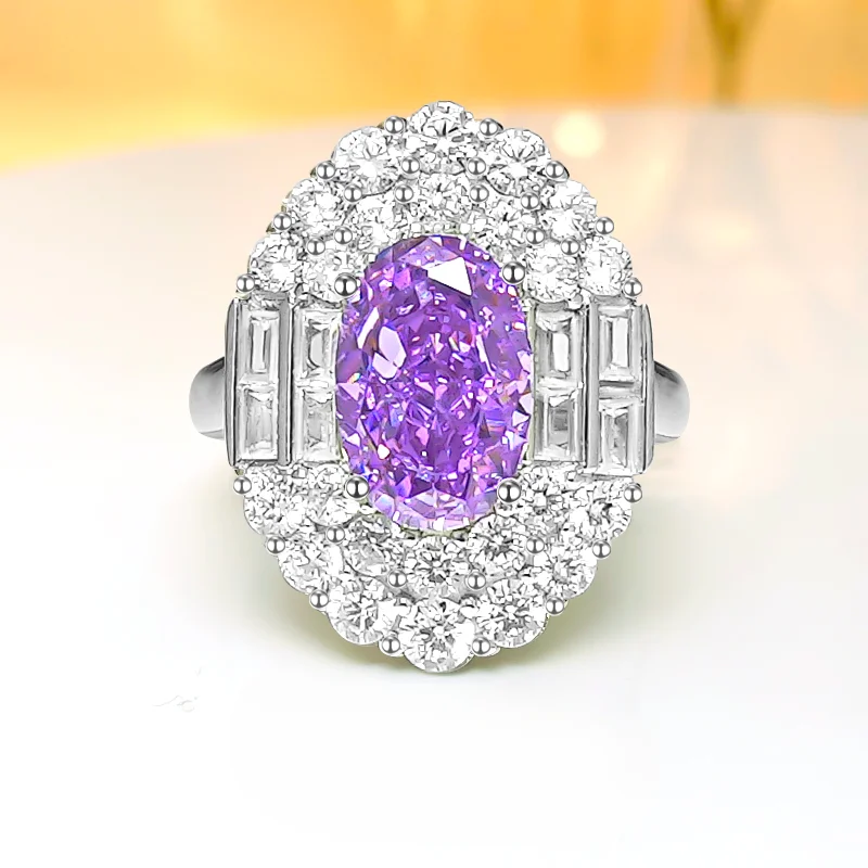 Fashion precision colored diamond 925 sterling silver egg shaped ring set with high carbon diamond wedding jewelry
Fashion precision colored diamond 925 sterling silver egg shaped ring set with high carbon diamond wedding jewelry