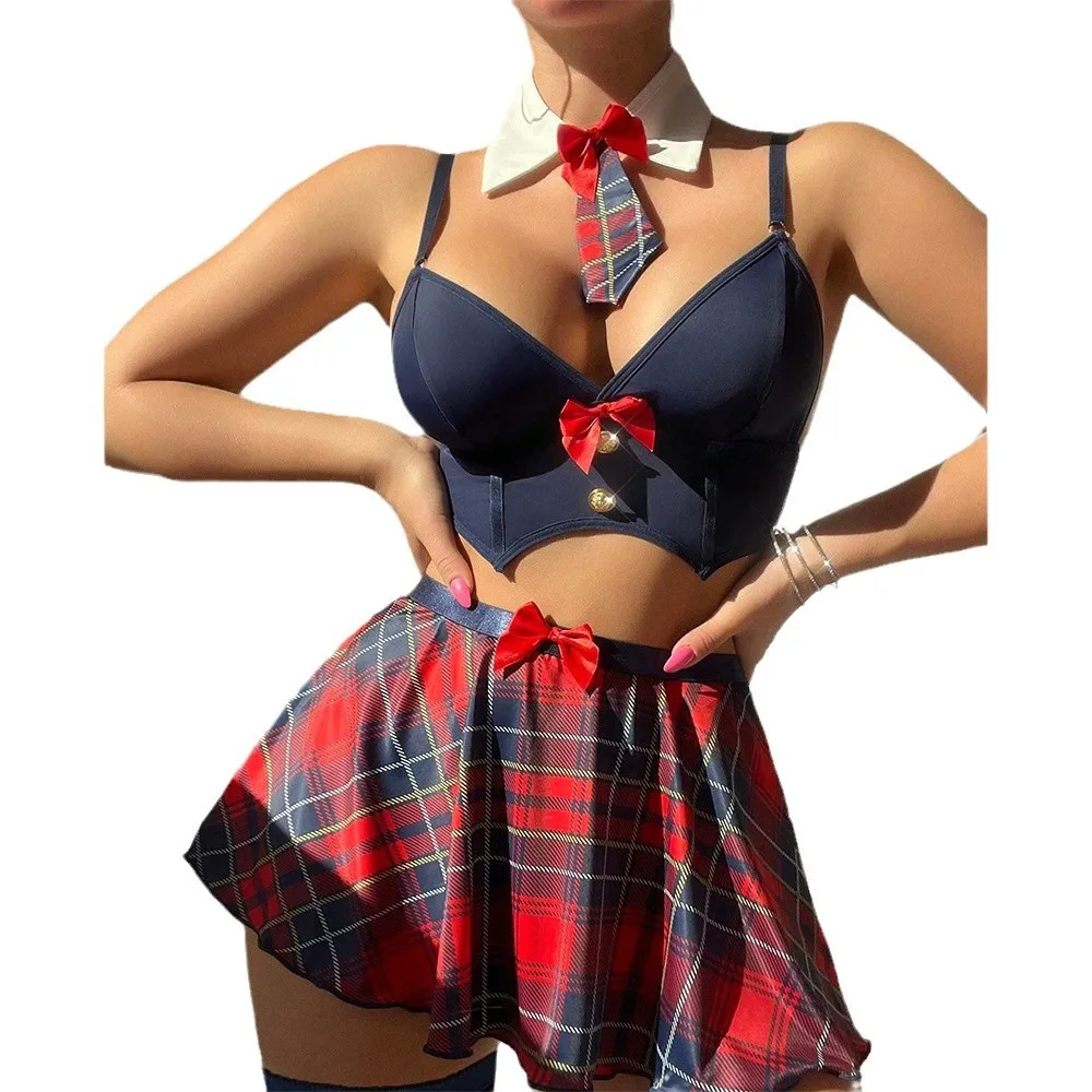 JK Uniform Plaid Skirt Schoolgirl Lingerie Cosplay Costume Bra Top Mini Skirt Bow Tie Sexy Schoolgirl Role Play Lingerie Set
JK Uniform Plaid Skirt Schoolgirl Lingerie Cosplay Costume Bra Top Mini Skirt Bow Tie Sexy Schoolgirl Role Play Lingerie Set