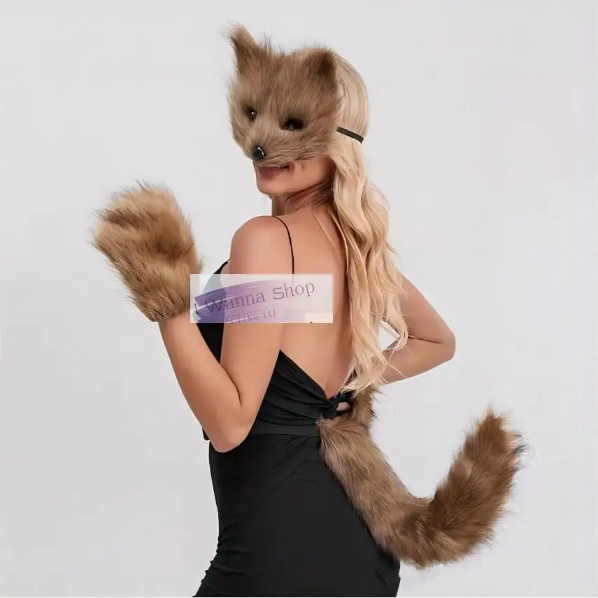 Furry tail Fox mask gloves tail set womens Halloween costumes accessories dog anime cosplay wolverine women outdoor party movie
Furry tail Fox mask gloves tail set womens Halloween costumes accessories dog anime cosplay wolverine women outdoor party movie