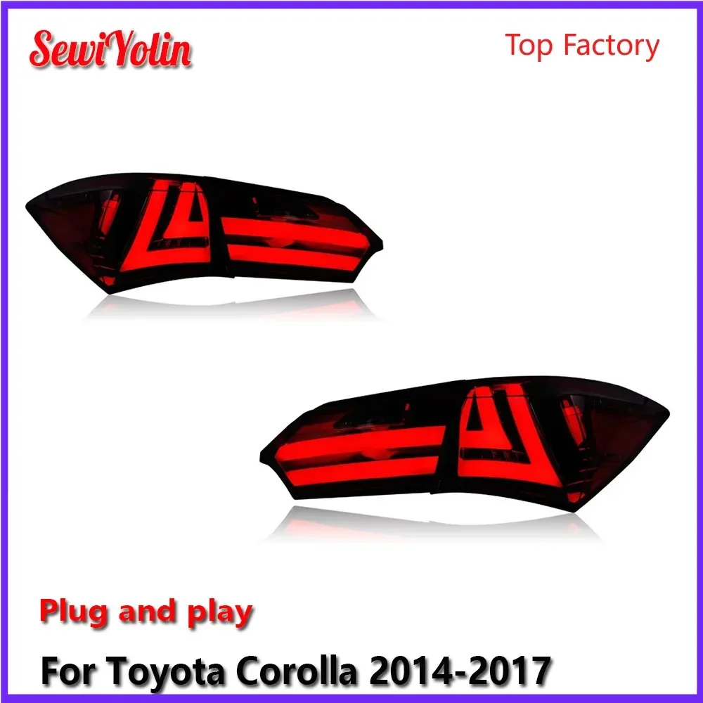 Автомобильные светодиодные задние фонари, аксессуары для Toyota Corolla 2014-2017, автоматические задние противотуманные фонари DRL, стоп-сигнал, указатель поворота, Plug And Play
Автомобильные светодиодные задние фонари, аксессуары для Toyota Corolla 2014-2017, автоматические задние противотуманные фонари DRL, стоп-сигнал, указатель поворота, Plug And Play
