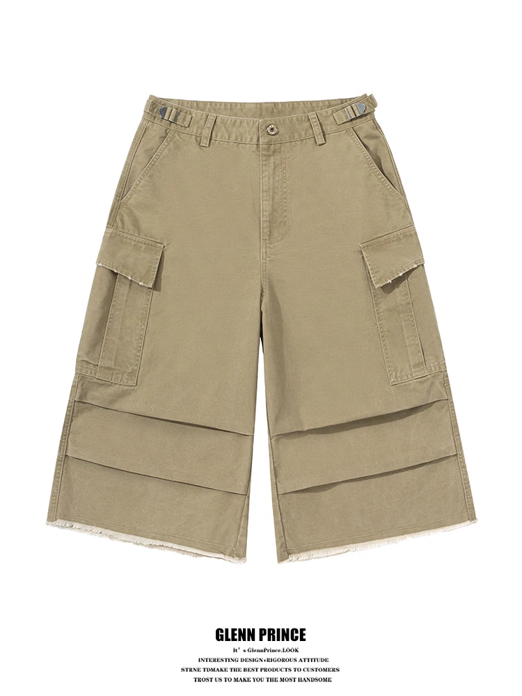 American Retro Pleated Frayed Workwear Shorts Men's Loose Wide Leg Seven-Foot Street Style Cotton Casual Fashion Shorts
American Retro Pleated Frayed Workwear Shorts Men's Loose Wide Leg Seven-Foot Street Style Cotton Casual Fashion Shorts