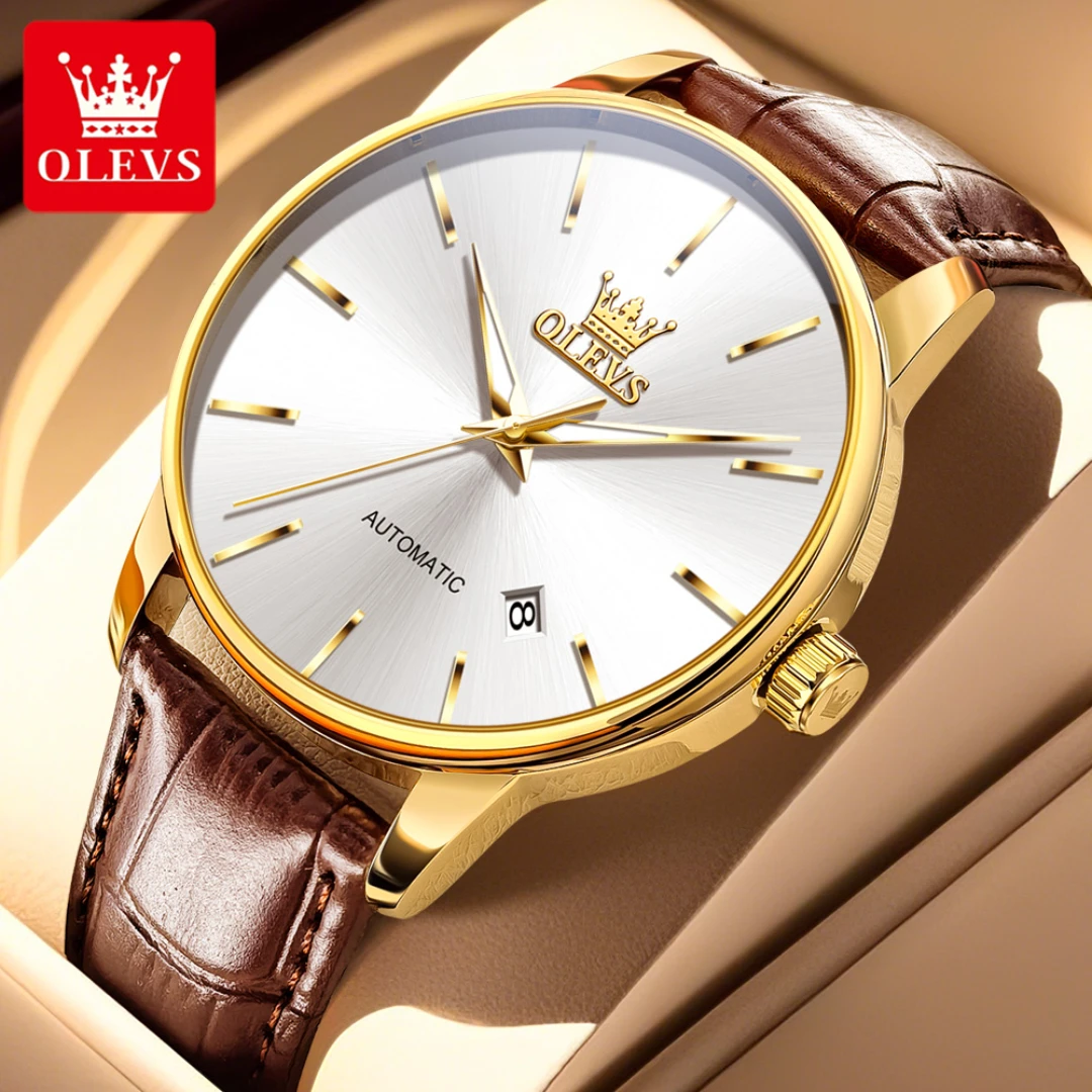 OLEVS 6725, модные механические часы, подарок, ремешок для часов из натуральной кожи, наручные часы с круглым циферблатом, светящийся календарь
OLEVS 6725, модные механические часы, подарок, ремешок для часов из натуральной кожи, наручные часы с круглым циферблатом, светящийся календарь