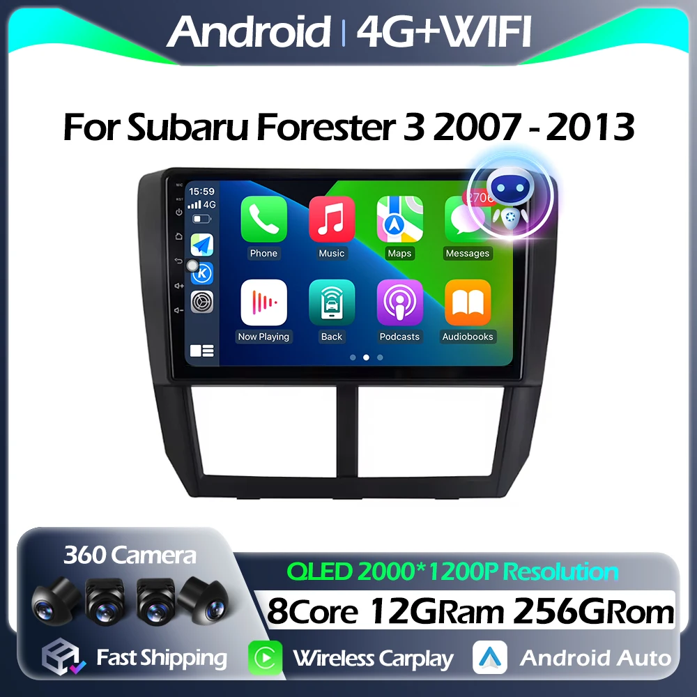 Carplay Android Auto For Subaru Forester 3 2007 - 2013 Car Radio Multimedia Video Player Navigation GPS Bluetooth WIFI 4G
Carplay Android Auto For Subaru Forester 3 2007 - 2013 Car Radio Multimedia Video Player Navigation GPS Bluetooth WIFI 4G