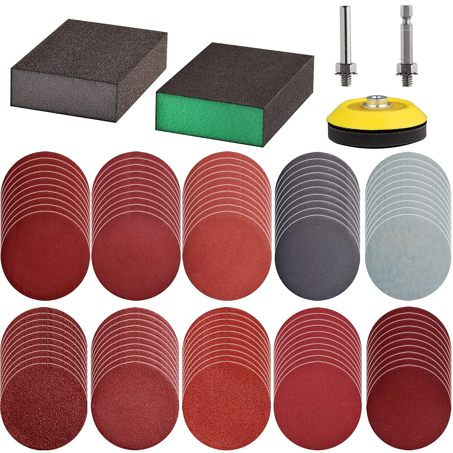 100pcs 3inch Sanding Discs with 2 Sponge Blocks for Drill Grinder, 80-3000 Grit Variety Kit
100pcs 3inch Sanding Discs with 2 Sponge Blocks for Drill Grinder, 80-3000 Grit Variety Kit