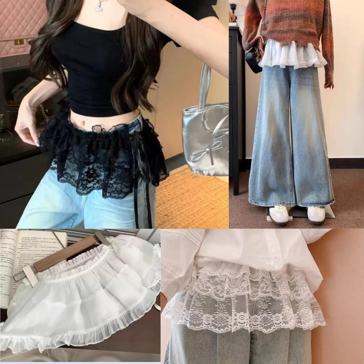 Goth Y2K Black Lace Trim Bow A Line Mini Skirt Women Streetwear Sexy Mini Tulle Skirts Lace Trim Low Rise Tiered White Skirt
Goth Y2K Black Lace Trim Bow A Line Mini Skirt Women Streetwear Sexy Mini Tulle Skirts Lace Trim Low Rise Tiered White Skirt