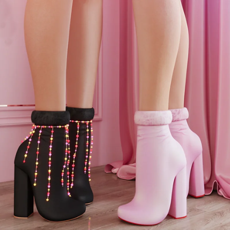 Black Fur Decor Mid Calf Boots Chunky Heel Fashionable Cool Sexy Winter Casual Big Size Woman Shoes Zapatillas Mujer
Black Fur Decor Mid Calf Boots Chunky Heel Fashionable Cool Sexy Winter Casual Big Size Woman Shoes Zapatillas Mujer