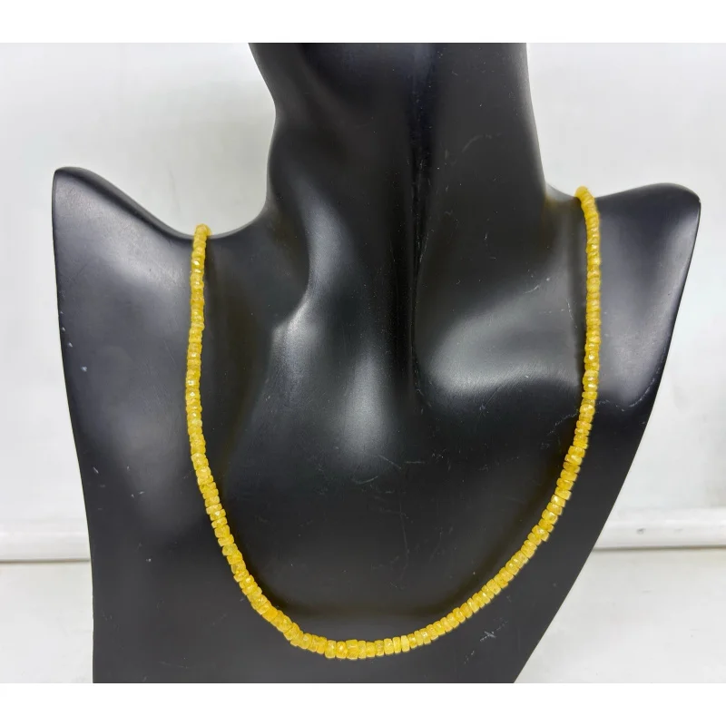 Natural Yellow Sapphire Necklace 20” 4-5mm Faceted Beads Sterling Silver
Natural Yellow Sapphire Necklace 20” 4-5mm Faceted Beads Sterling Silver
