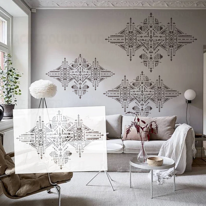 77cm - 122cm Stencil For Painting Customize Plaster Wall Putty Decorative Template To Paint Decors Nordic Ornament Boho S651
77cm - 122cm Stencil For Painting Customize Plaster Wall Putty Decorative Template To Paint Decors Nordic Ornament Boho S651