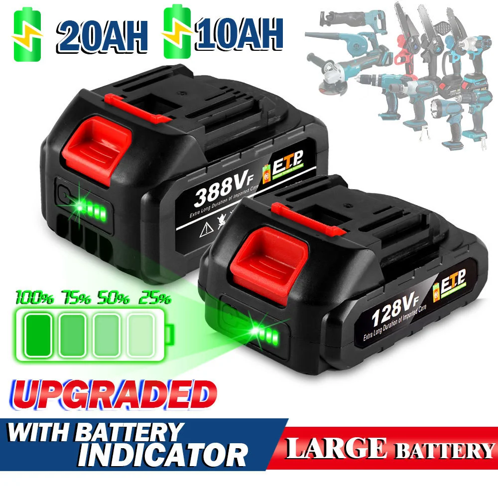 20V 20000mAh Lithium Battery for 21V Power Tools, Compatible with Electric Saw, Impact Wrench, Angle Grinder, Long Runtime
20V 20000mAh Lithium Battery for 21V Power Tools, Compatible with Electric Saw, Impact Wrench, Angle Grinder, Long Runtime