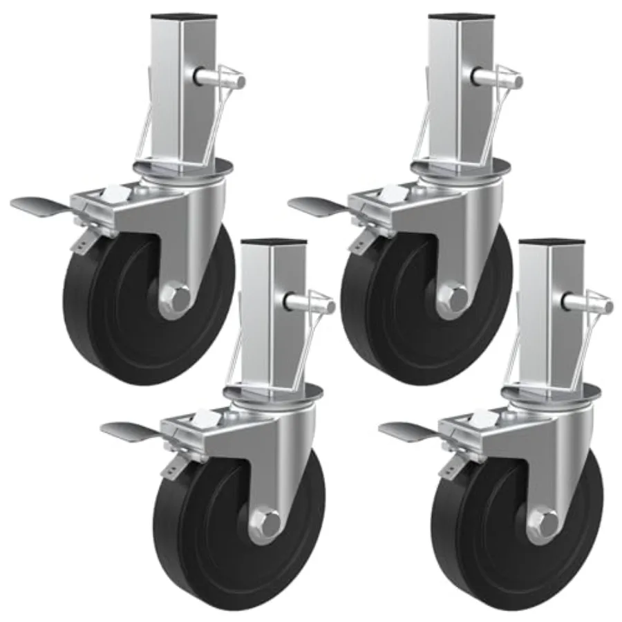 5 Inch Scaffolding Casters, Set of 4 Heavy Duty Baker Scaffold Wheels with Dual Locking Brakes, Rubber Casters Square 1-1/4" St
5 Inch Scaffolding Casters, Set of 4 Heavy Duty Baker Scaffold Wheels with Dual Locking Brakes, Rubber Casters Square 1-1/4" St
