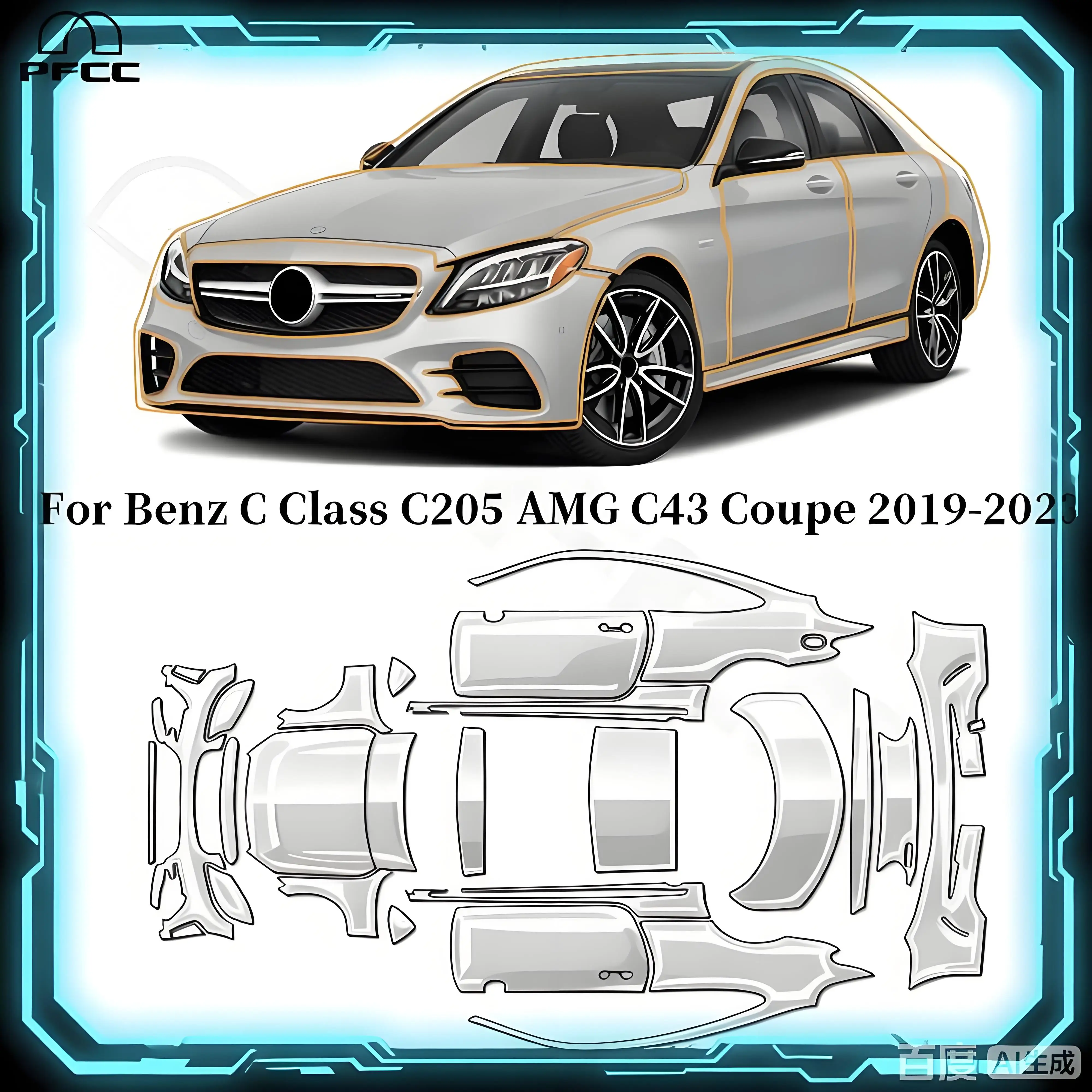 TPU Car Paint Protection Film For Mercedes C205 AMG C 43 4MATIC Coupe 2019-2023 Pre-cut PPF Anti-scratch Clear Cover Resistant
TPU Car Paint Protection Film For Mercedes C205 AMG C 43 4MATIC Coupe 2019-2023 Pre-cut PPF Anti-scratch Clear Cover Resistant