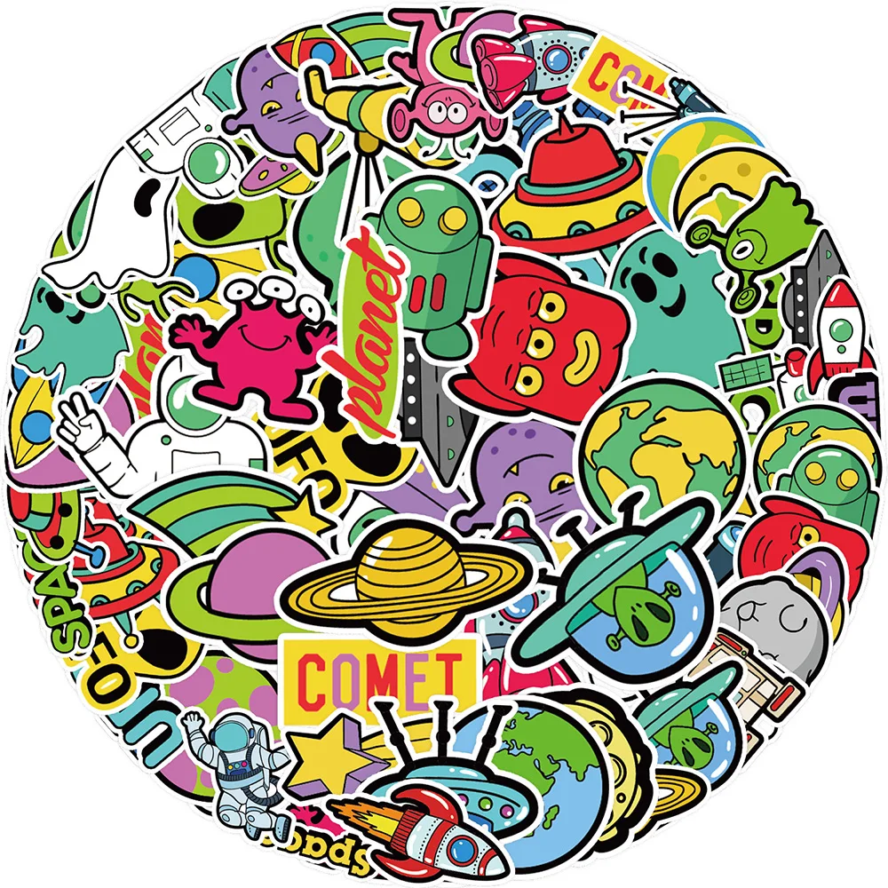 10/30/50pcs Cartoon Alien UFO Spaceship Stickers Funny Graffiti Decals Kid Toy DIY Skateboard Laptop Phone Suitcase Cute Sticker
10/30/50pcs Cartoon Alien UFO Spaceship Stickers Funny Graffiti Decals Kid Toy DIY Skateboard Laptop Phone Suitcase Cute Sticker