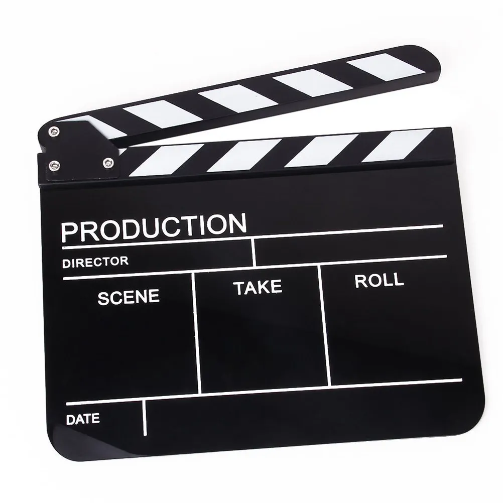 Professional English Version Clapper Board for TV Film Movie Black White Acrylic Wood 30x222cm Engraved Lettering
Professional English Version Clapper Board for TV Film Movie Black White Acrylic Wood 30x222cm Engraved Lettering
