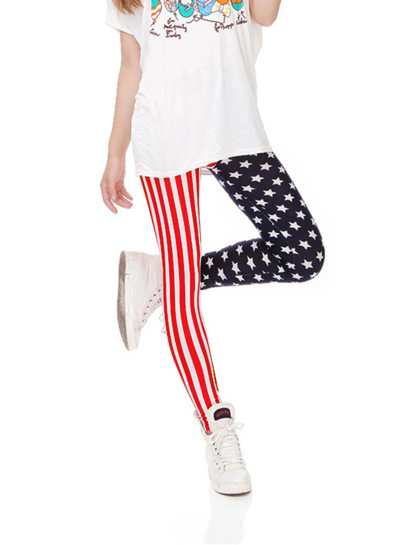Spring And Autumn Explosive Sales Of Star Striped Printed Nine-point Pants New Two-color Patchwork Skinny Leggings Women
Spring And Autumn Explosive Sales Of Star Striped Printed Nine-point Pants New Two-color Patchwork Skinny Leggings Women