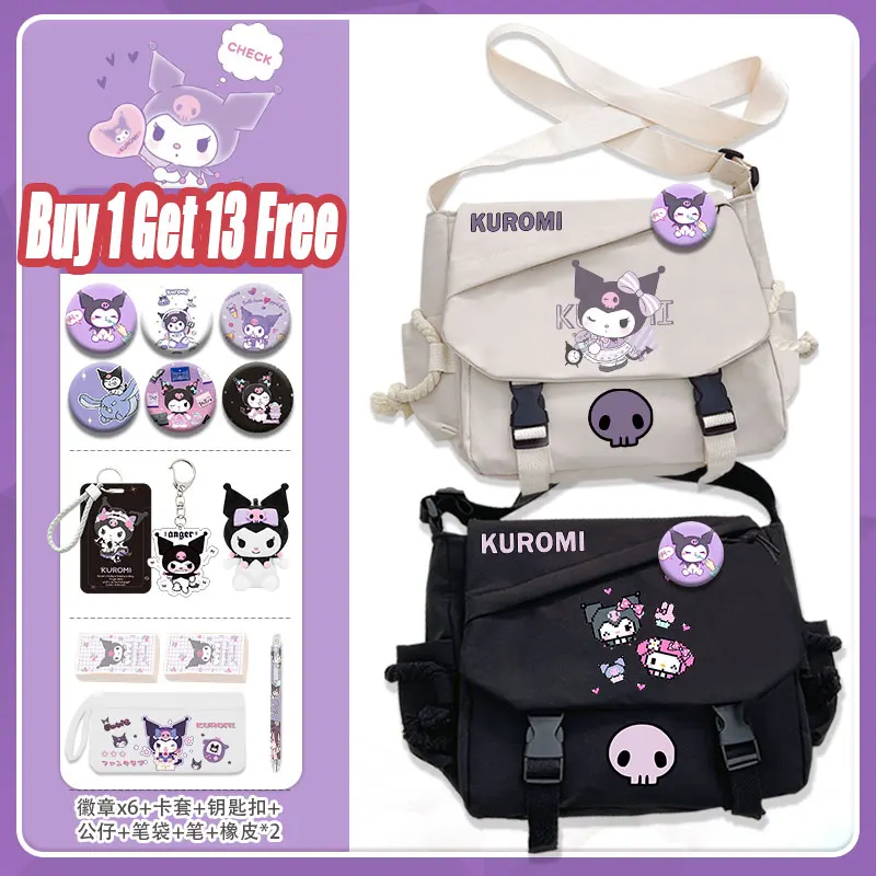 Kulomi shoulder bag cute printing 2025 new Sanrio shoulder bag nylon material lightweight and versatile youth messenger bag
Kulomi shoulder bag cute printing 2025 new Sanrio shoulder bag nylon material lightweight and versatile youth messenger bag