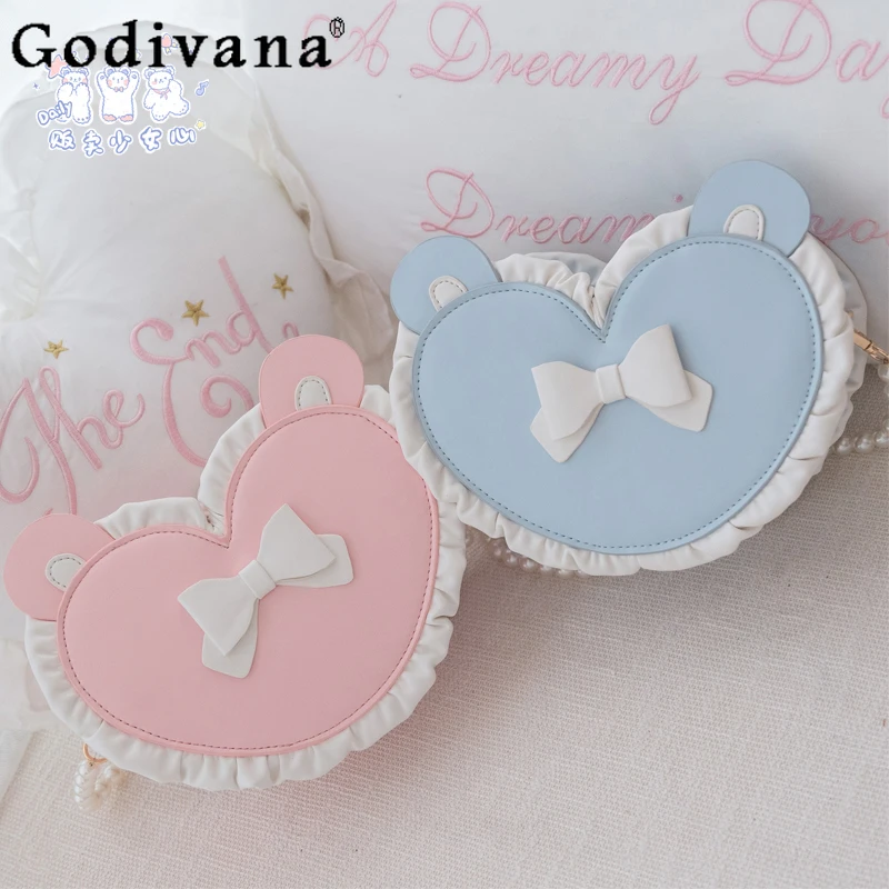 Original Lolita Japanese Sweet Girl Lace Bow Love Bag Ins Student Versatile Cute Pearl Chain Jk Uniform Shoulder Messenger Bag
Original Lolita Japanese Sweet Girl Lace Bow Love Bag Ins Student Versatile Cute Pearl Chain Jk Uniform Shoulder Messenger Bag