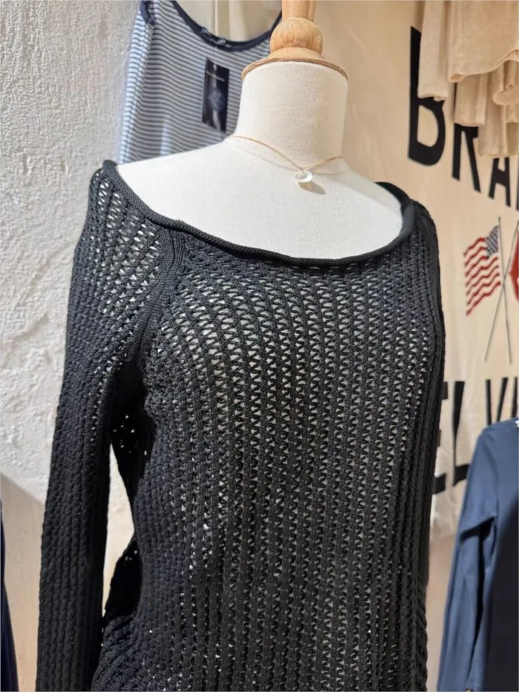 Black Transparent Smock Long Sleeve Tee Women Summer New Scoop Neck Hollow Out Slim American Tops Cute Vintage Sexy T-shirts Y2K
Black Transparent Smock Long Sleeve Tee Women Summer New Scoop Neck Hollow Out Slim American Tops Cute Vintage Sexy T-shirts Y2K