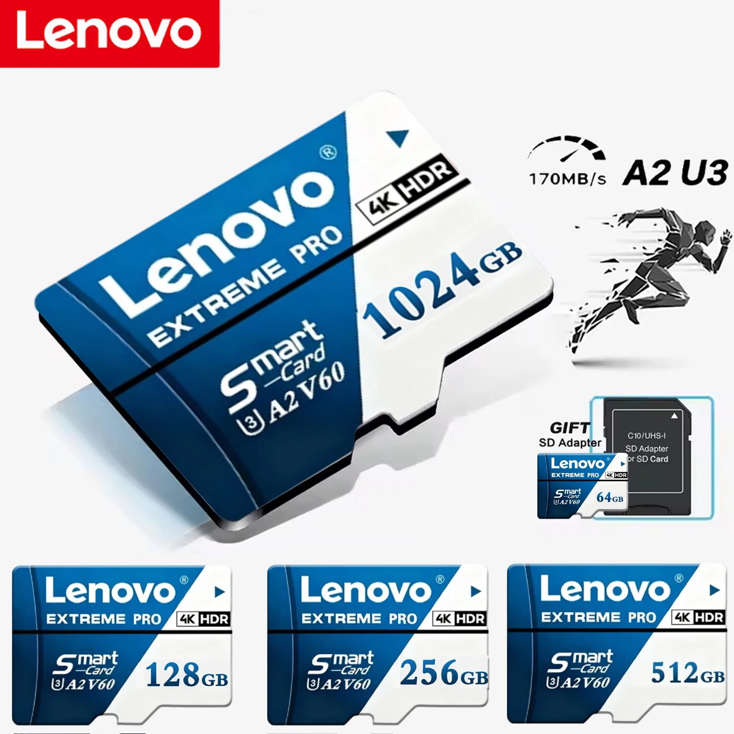 Lenovo Micro SD Card 128GB 64GB 256GB 512GB 1TB High Speed Cartao De Memoria TF Flash Memory Card C10 For Laptop Phone Desktop
Lenovo Micro SD Card 128GB 64GB 256GB 512GB 1TB High Speed Cartao De Memoria TF Flash Memory Card C10 For Laptop Phone Desktop