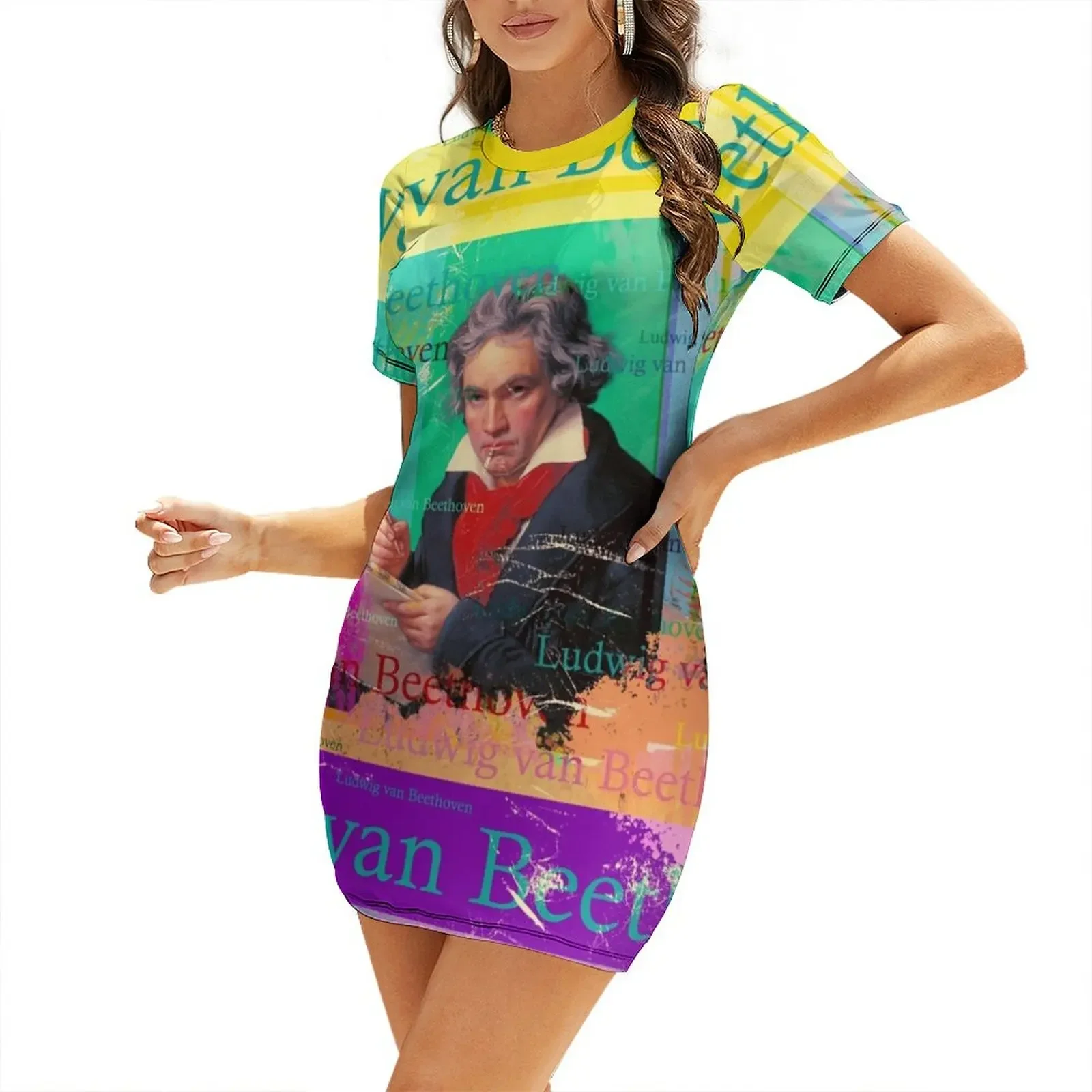 Ludwig van Beethoven portrait, famous German composer, 9th symphony Short-Sleeved Dress summer dress daily
Ludwig van Beethoven portrait, famous German composer, 9th symphony Short-Sleeved Dress summer dress daily