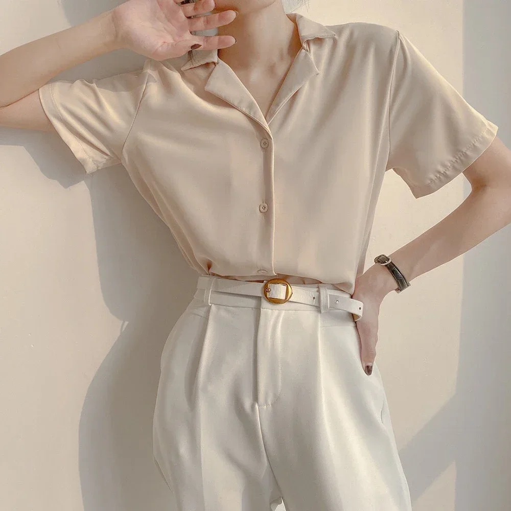 Women Summer Chiffon Blouse Elegant Short Sleeve V Neck Loose Shirt Casual Solid Korean Chic Simple Tops Female Tunic Blusas
Women Summer Chiffon Blouse Elegant Short Sleeve V Neck Loose Shirt Casual Solid Korean Chic Simple Tops Female Tunic Blusas