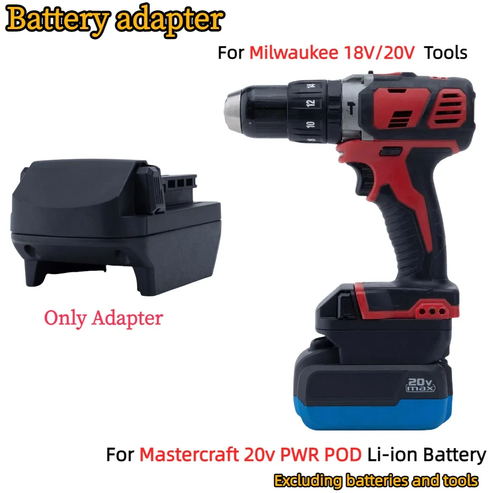 Battery Adapter for Mastercraft 20v PWR POD Li-ion Battery TO Milwaukee 18V/20V Power Tools Accessory (Only Adapter)
Battery Adapter for Mastercraft 20v PWR POD Li-ion Battery TO Milwaukee 18V/20V Power Tools Accessory (Only Adapter)