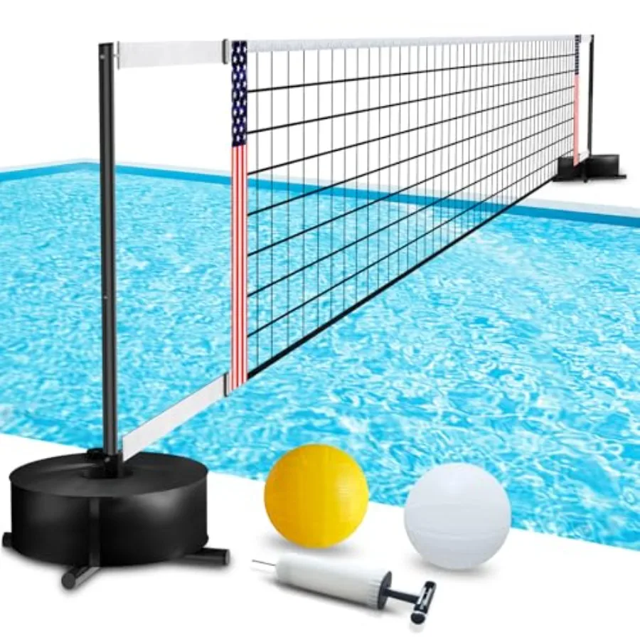 Portable Pool Volleyball Net System -4th of July Celebration Adjustable 16.5-26.5FT Length Net Includes 2 Water Volleyballs, He
Portable Pool Volleyball Net System -4th of July Celebration Adjustable 16.5-26.5FT Length Net Includes 2 Water Volleyballs, He