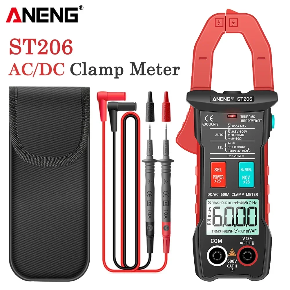 ANENG ST206 Digital Multimeter Clamps Meter 6000 counts True RMS Amp DC/AC Current Clamp measure dc amperimetro tester voltmeter
ANENG ST206 Digital Multimeter Clamps Meter 6000 counts True RMS Amp DC/AC Current Clamp measure dc amperimetro tester voltmeter