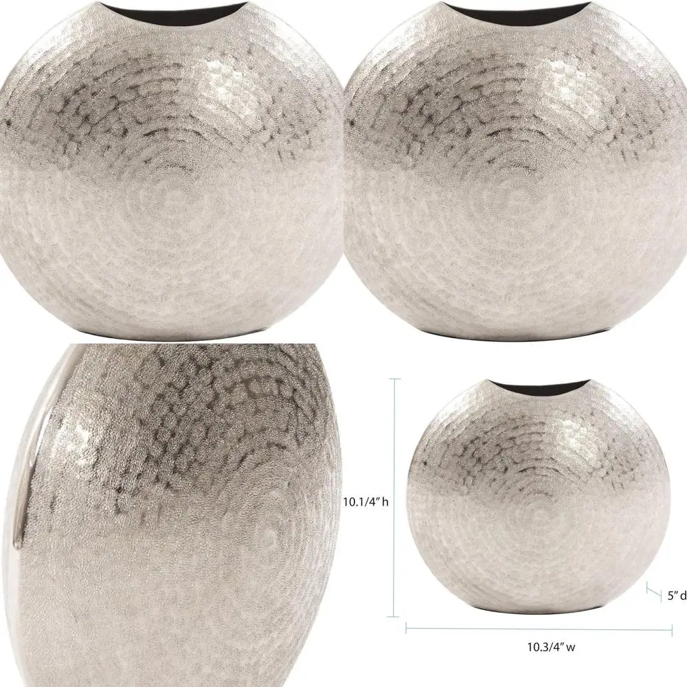 Hammered Textured Silver Metallic Decorative Vase, 10.25 x 5 x 10.75, Ideal for Home Décor and Living Room Centerpieces
Hammered Textured Silver Metallic Decorative Vase, 10.25 x 5 x 10.75, Ideal for Home Décor and Living Room Centerpieces