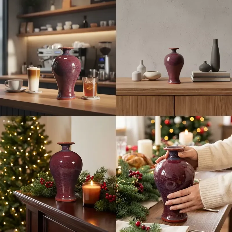 【CHIMU HOME】 Exquisite Handmade Jun Porcelain Ruby Red Ceramic Art Deco Meiping Vase for Tabletop Chinese Heritage Elegant
【CHIMU HOME】 Exquisite Handmade Jun Porcelain Ruby Red Ceramic Art Deco Meiping Vase for Tabletop Chinese Heritage Elegant