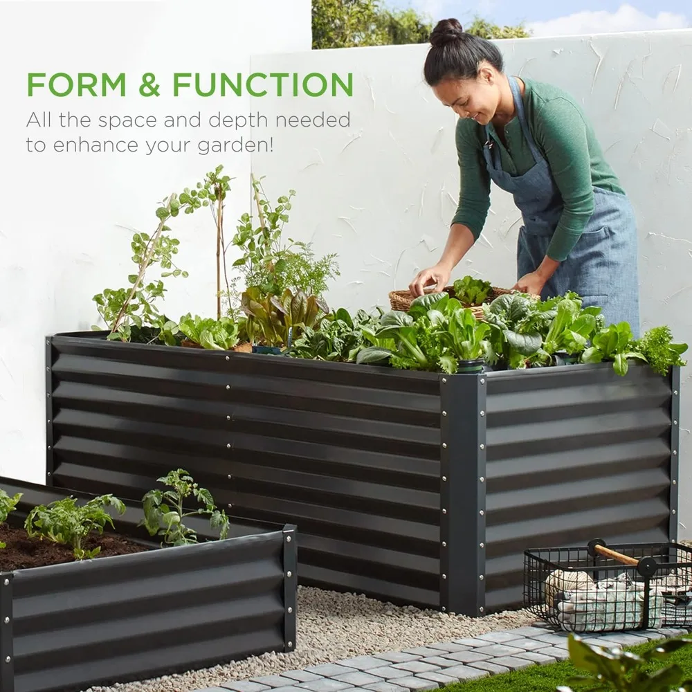 Outdoor Metal Raised Garden Bed, Deep Root Box Planter for Vegetables, Flowers, Herbs, and Succulents w/ 269 Gallon Capacity
Outdoor Metal Raised Garden Bed, Deep Root Box Planter for Vegetables, Flowers, Herbs, and Succulents w/ 269 Gallon Capacity