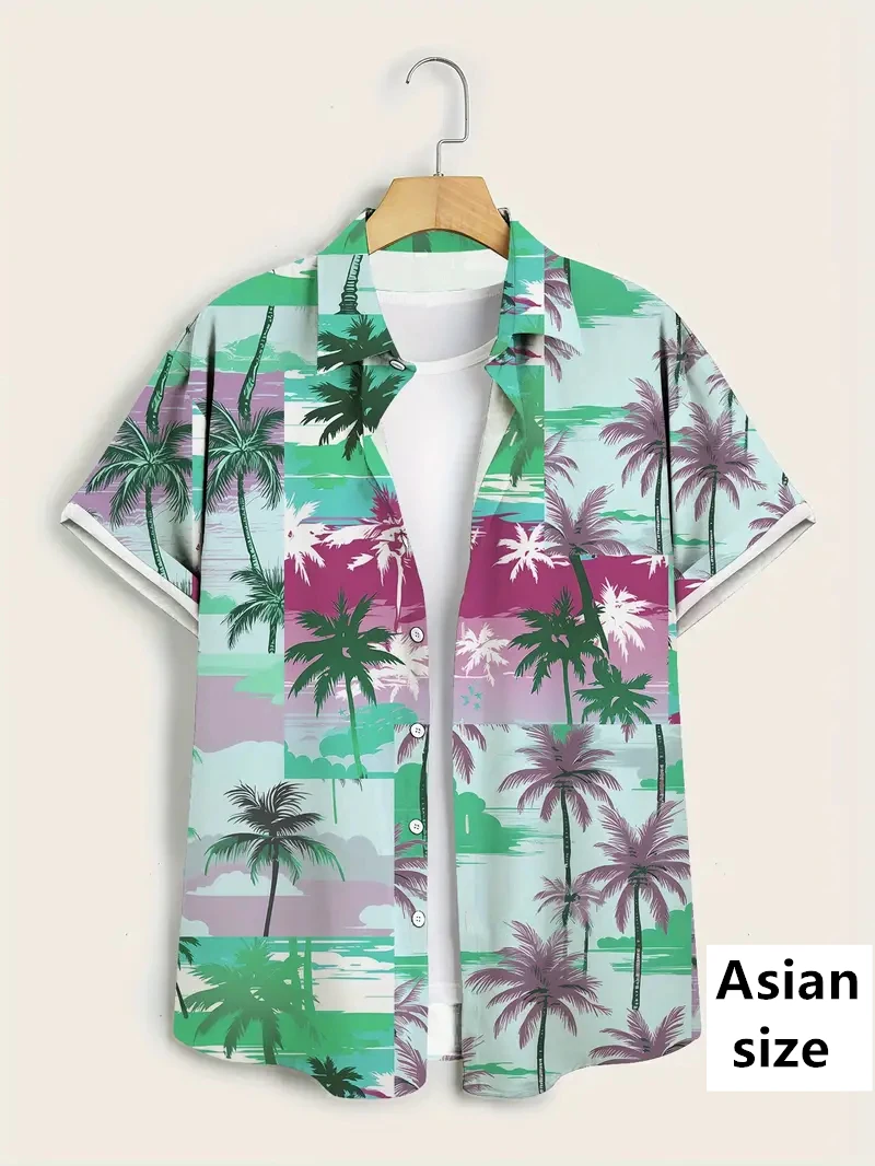 Fashion Men's Shirts Hawaiian Trendy 3D Coconut Tree Printed Tropical Short-sleeve Blouses Tops Women Casual Vacation Clothing
Fashion Men's Shirts Hawaiian Trendy 3D Coconut Tree Printed Tropical Short-sleeve Blouses Tops Women Casual Vacation Clothing