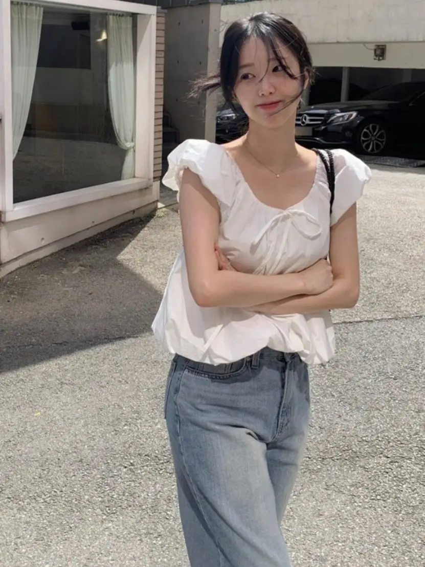 Sweet Bubble Sleeve Shirt Women's Fashionable Short Sleeve Tie Neck Top Dongda Gate Casual Style Loose Fit Breathable Skin-Fr...
Sweet Bubble Sleeve Shirt Women's Fashionable Short Sleeve Tie Neck Top Dongda Gate Casual Style Loose Fit Breathable Skin-Fr...