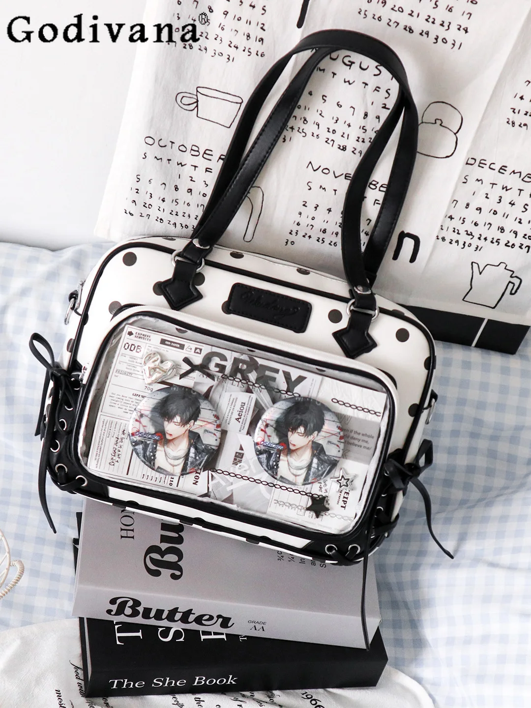 Japanese Original Anime Lolita Transparent Pain Bag Daily Versatile Crossbody Small Sweet Cute Shoulder Bag for Women
Japanese Original Anime Lolita Transparent Pain Bag Daily Versatile Crossbody Small Sweet Cute Shoulder Bag for Women