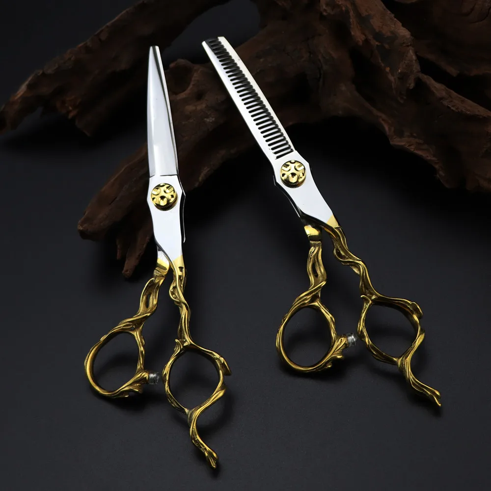 Professional JP 440c steel 6 '' Gold scissor Upscale hair scissors haircut thinning barber cutting shears hairdressing scissors
Professional JP 440c steel 6 '' Gold scissor Upscale hair scissors haircut thinning barber cutting shears hairdressing scissors