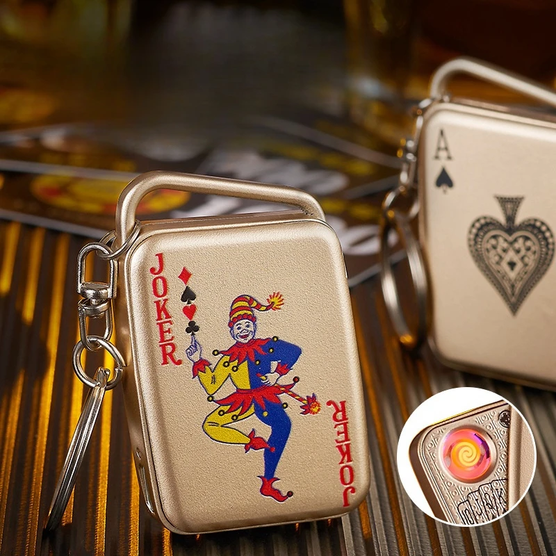creative playing card keychain pendant,lighter, USB rechargeable tungsten wire electronic lighter portable funny smoking lghter
creative playing card keychain pendant,lighter, USB rechargeable tungsten wire electronic lighter portable funny smoking lghter