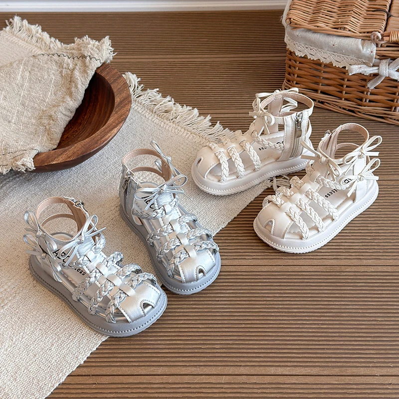 2026 Girls Roman Sandals Open Toe Braided Solid Color High-top Simple New Summer Hollow Flat Casual Shoes Kids Fashion Casual
2026 Girls Roman Sandals Open Toe Braided Solid Color High-top Simple New Summer Hollow Flat Casual Shoes Kids Fashion Casual