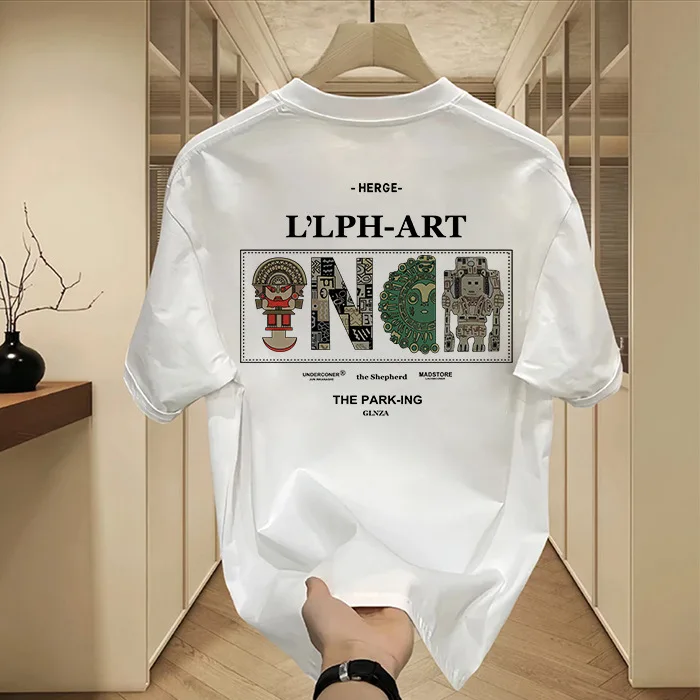 2025 New Summer Men's Fashion Brand Cotton Printed T-shirt Street Trend Casual Loose Breathable Round Neck Short Sleeve Top
2025 New Summer Men's Fashion Brand Cotton Printed T-shirt Street Trend Casual Loose Breathable Round Neck Short Sleeve Top