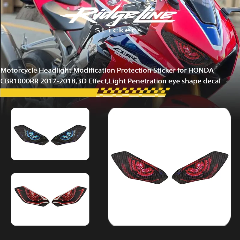 Motorcycle Headlight Modification Protection Sticker for HONDA CBR1000RR 2017-2018,3D Effect,Light Penetration eye shape decal
Motorcycle Headlight Modification Protection Sticker for HONDA CBR1000RR 2017-2018,3D Effect,Light Penetration eye shape decal