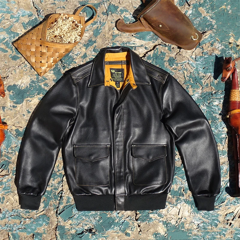 Lapel slim fit first layer imported calfskin leather leather jacket men's flight suit men's jacket leather jacket
Lapel slim fit first layer imported calfskin leather leather jacket men's flight suit men's jacket leather jacket