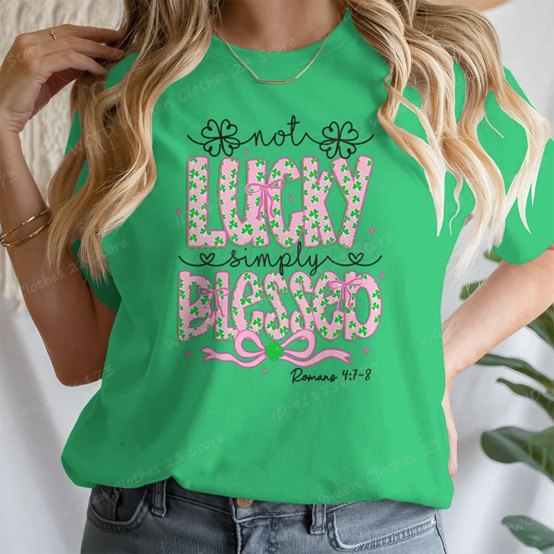 St Patrick's Day Not Lucky Simply Blessed Print T-shirts Women Summer Casual Tees O Neck Short-sleeved Tee Shirt Fashion T-Shirt
St Patrick's Day Not Lucky Simply Blessed Print T-shirts Women Summer Casual Tees O Neck Short-sleeved Tee Shirt Fashion T-Shirt
